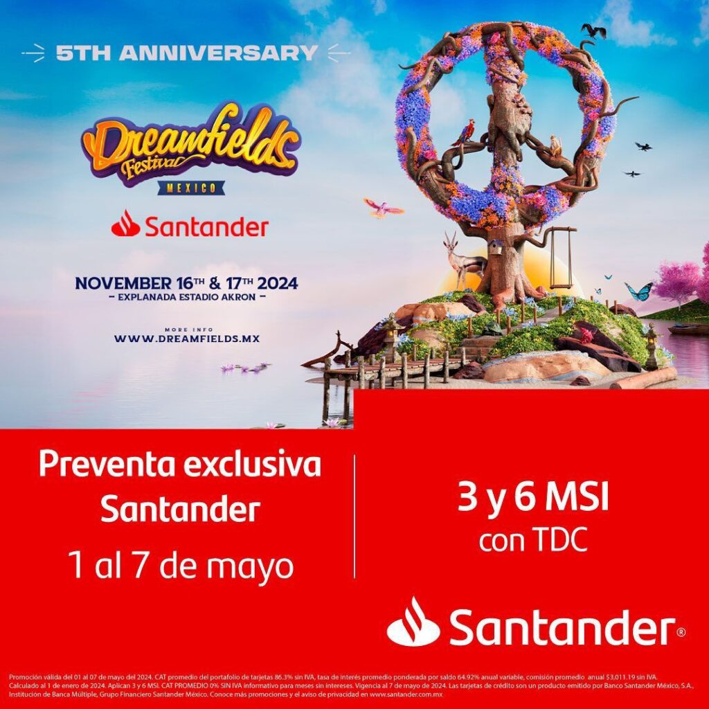 anuncio de preventa de boletos para el festival dreamfields guadalajara