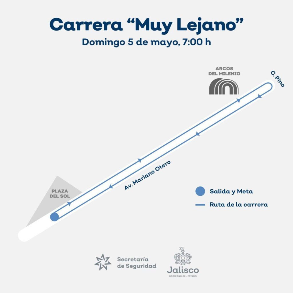 Cierre de calles Plaza del Sol por carrera Muy Lejano 2024