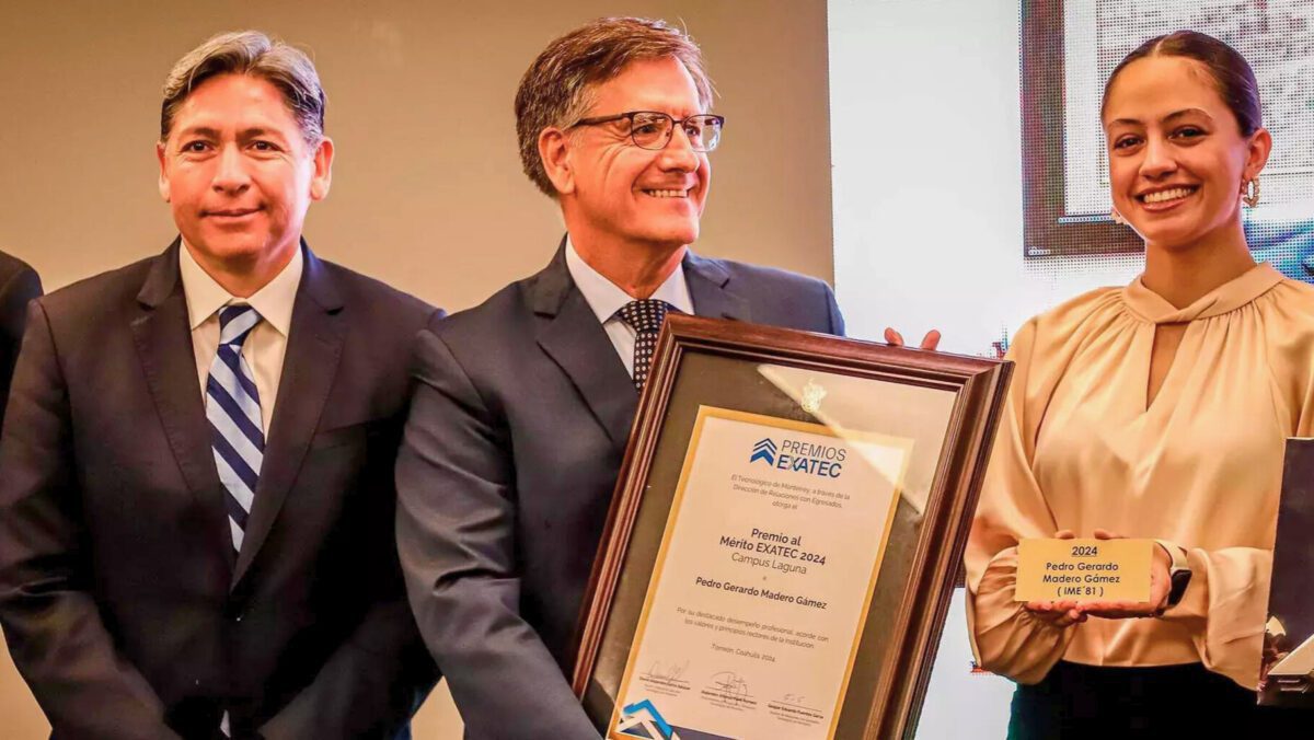 Pedro Gerardo Madero Gámez, ingeniero mecánico electricista, egresado en 1981, fue galardonado con el Premio al Mérito EXATEC 2024.