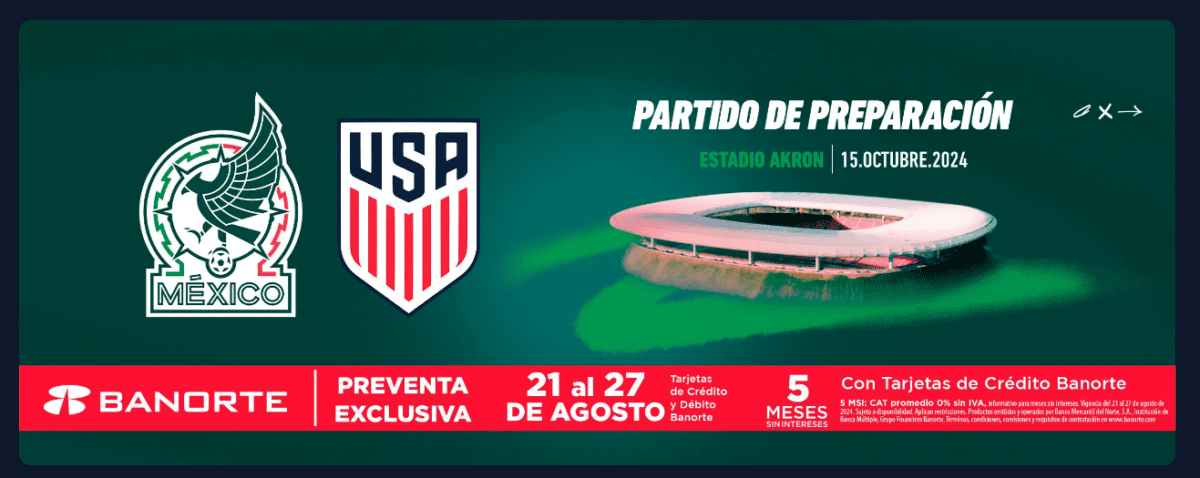precio de boletos partido méxico estados unidos estadio akron guadalajara
