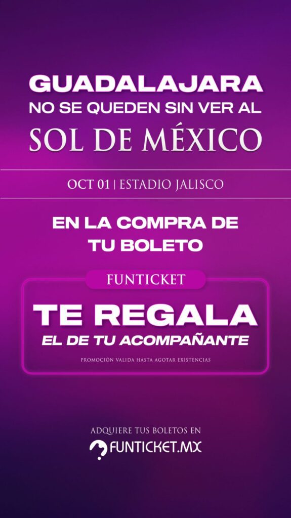 Promoción de boletos de Funticket para ver a Luis Miguel tour 2024.