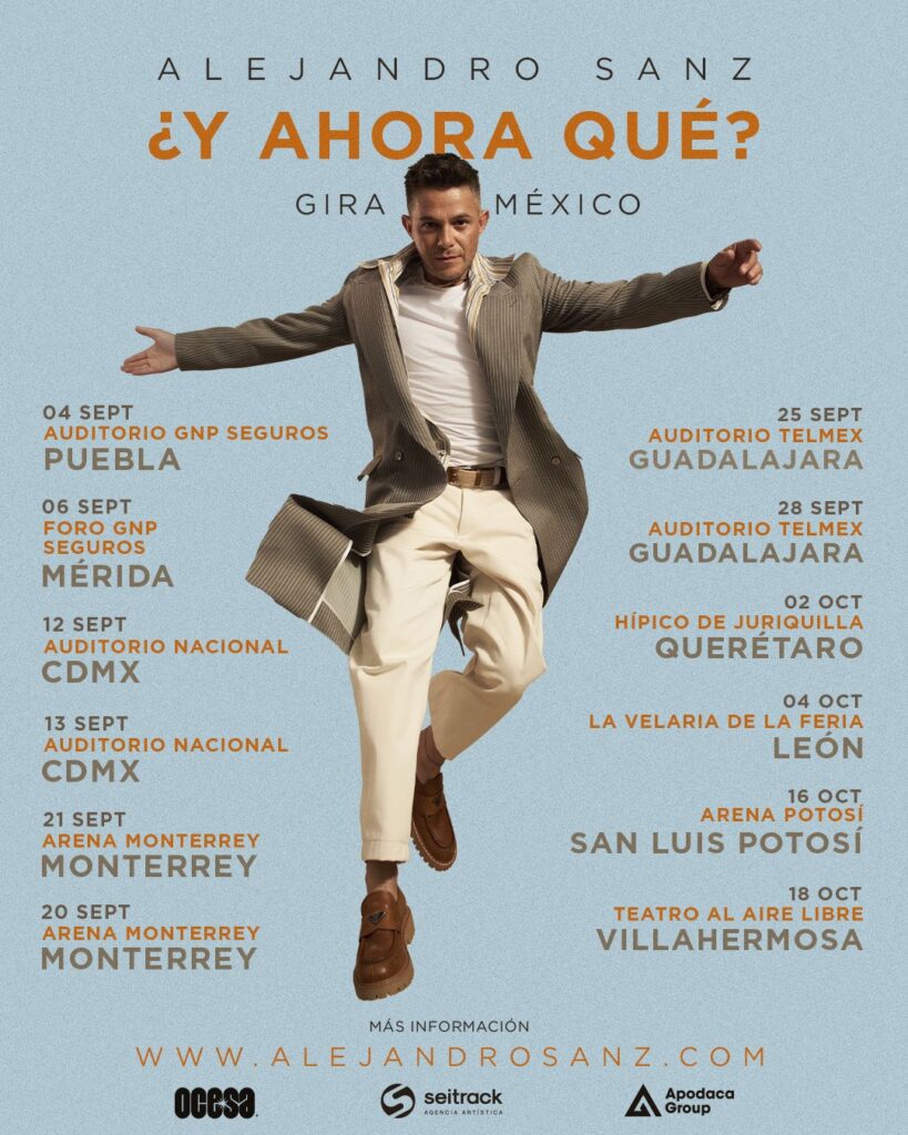 Alejandro Sanz confirma gira en México: Conoce cuándo será su show en Guadalajara