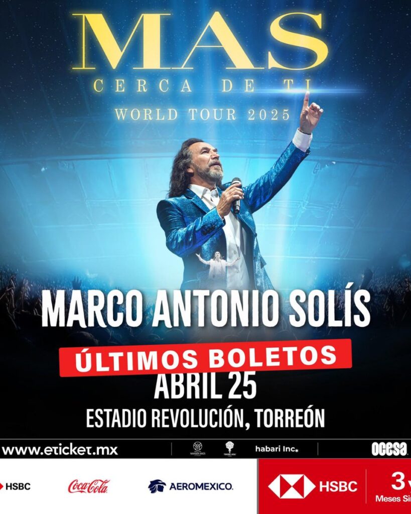 Fin de semana en Torreón: No te pierdas el concierto de Marco Antonio Solís