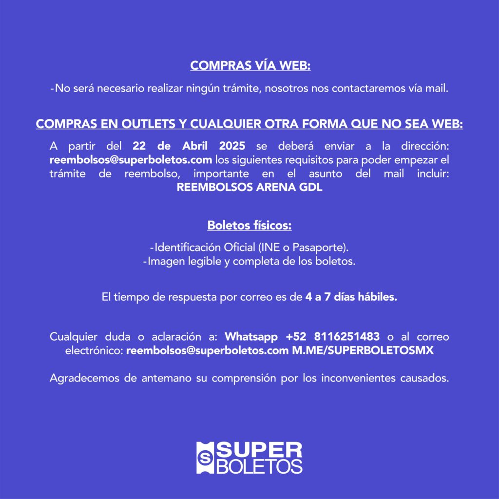 Así puedes pedir la devolución de tu dinero tras la cancelación del show de Carlos Rivera en Guadalajara