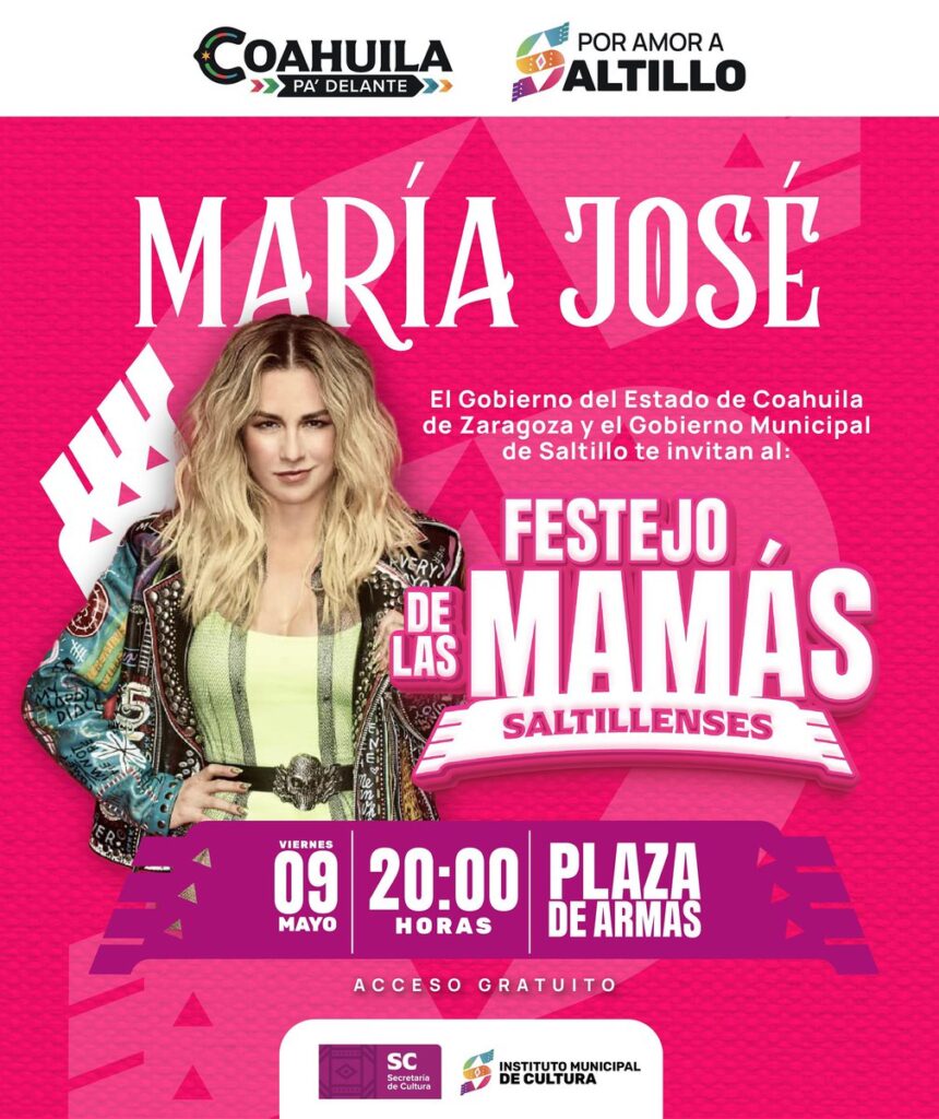 María José dará concierto GRATIS en Saltillo por Día de las Madres