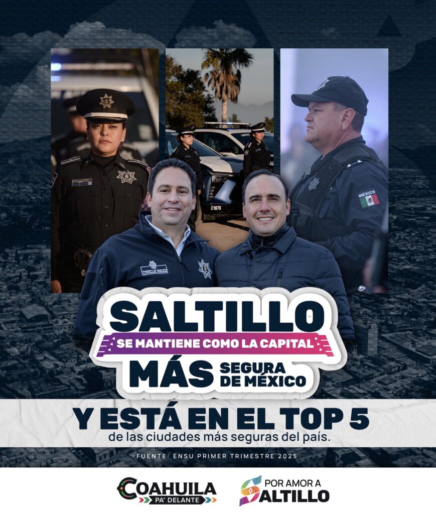 Saltillo destaca en percepción de seguridad a nivel nacional