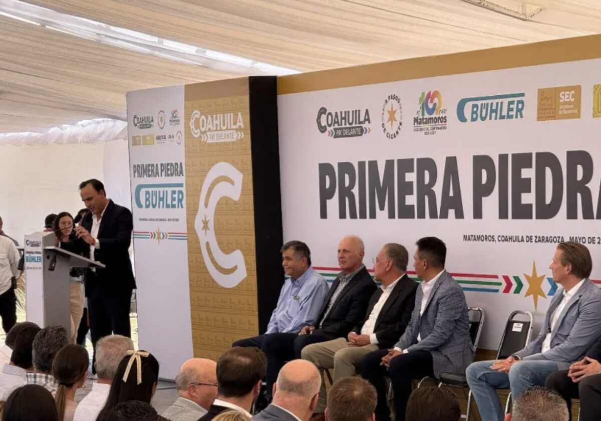 Bühler construirá planta en Coahuila con 500 empleos; el gobernador ya colocó la primera piedra