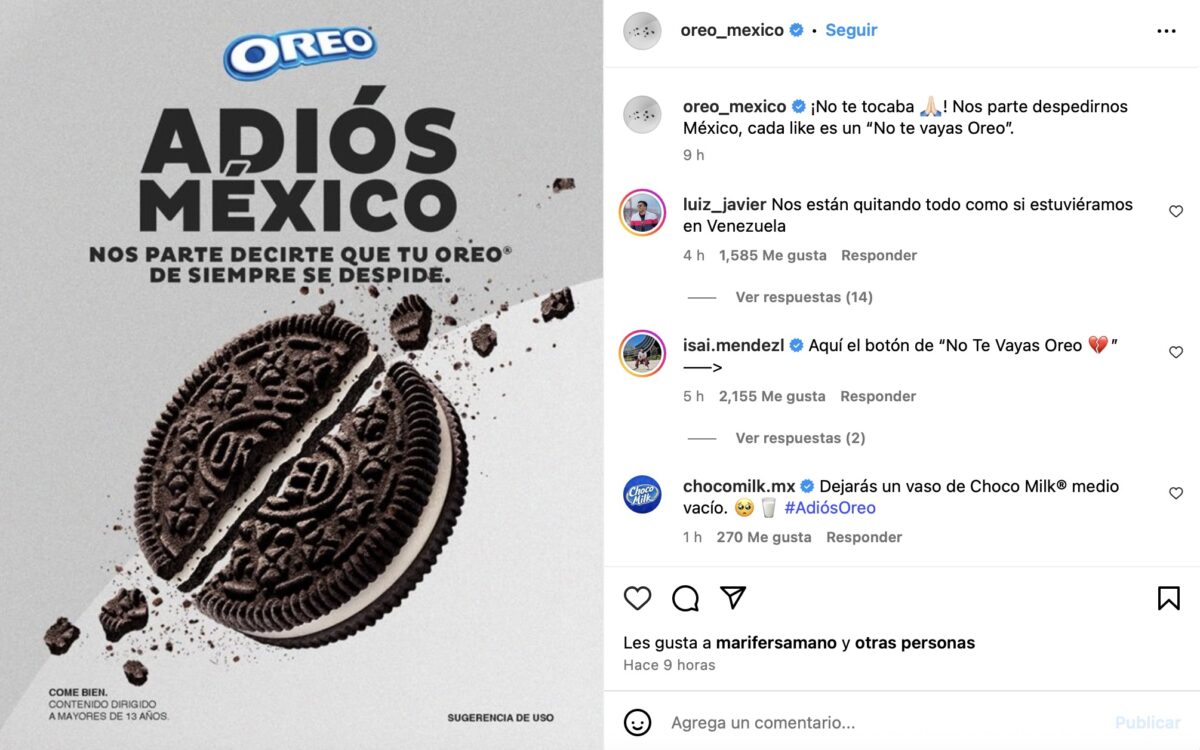 Las populares galletas Oreo se 'despidieron' de México