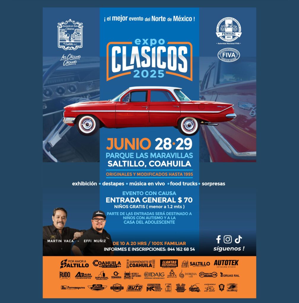No te pierdas la Exposición de Autos Clásicos en Saltillo 2025