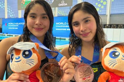 Mía y Lía Cueva ganan medalla en el Mundial de Deportes Acuáticos 2025