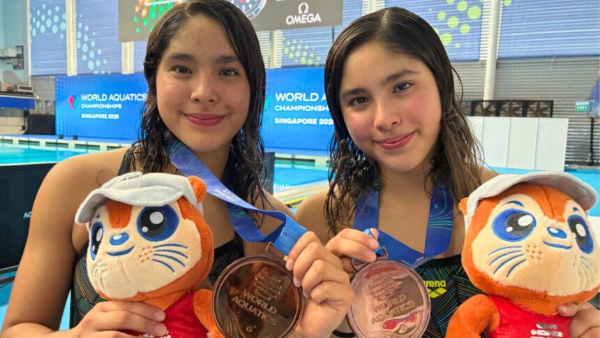 Mía y Lía Cueva ganan medalla en el Mundial de Deportes Acuáticos 2025