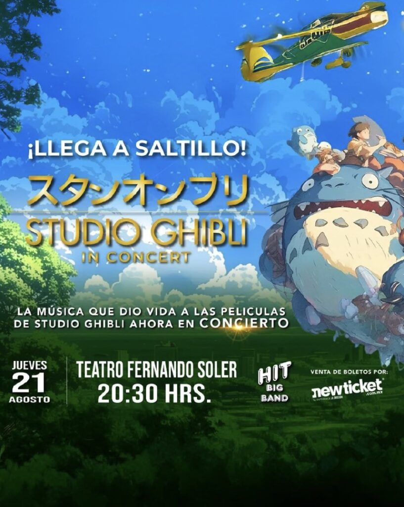 Saltillo vivirá un concierto único con temas de Studio Ghibli interpretados en vivo