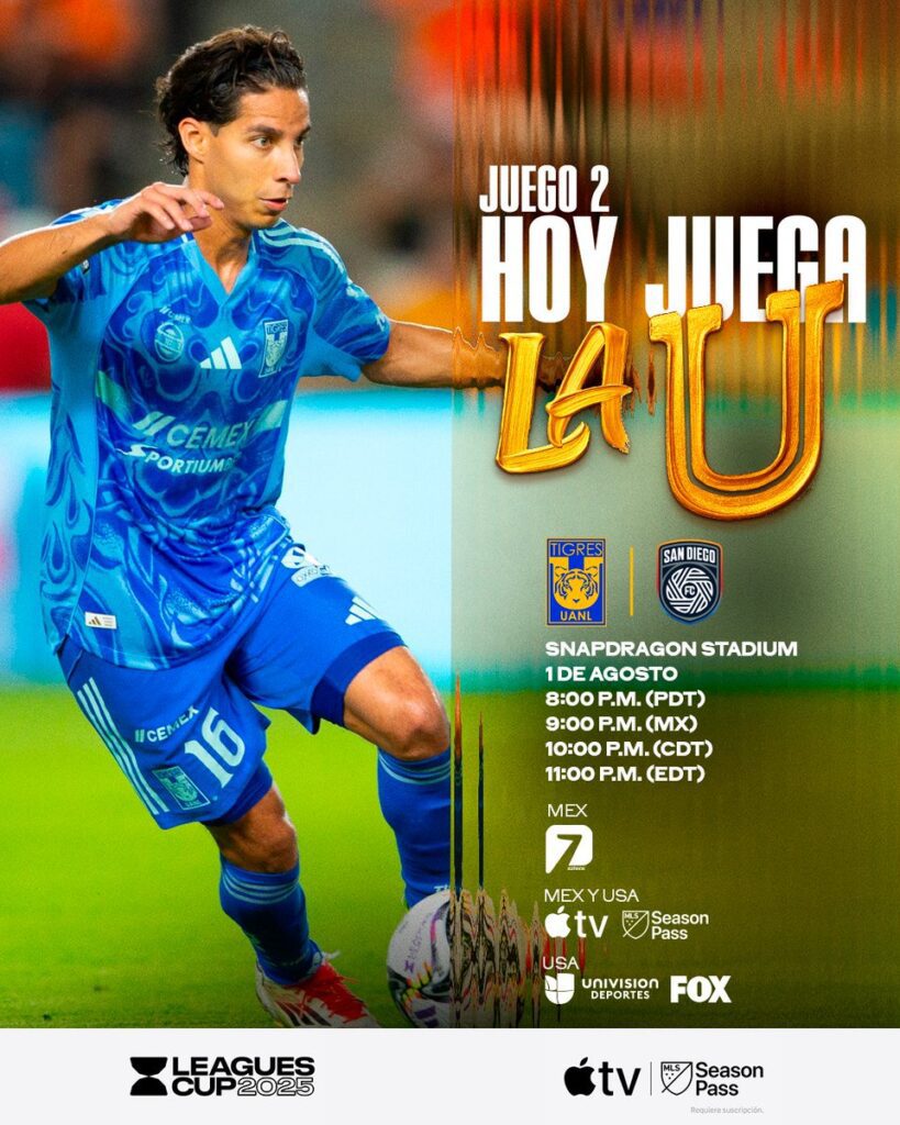 Leagues Cup 2025: Te decimos horario y canales para ver Tigres vs San Diego FC