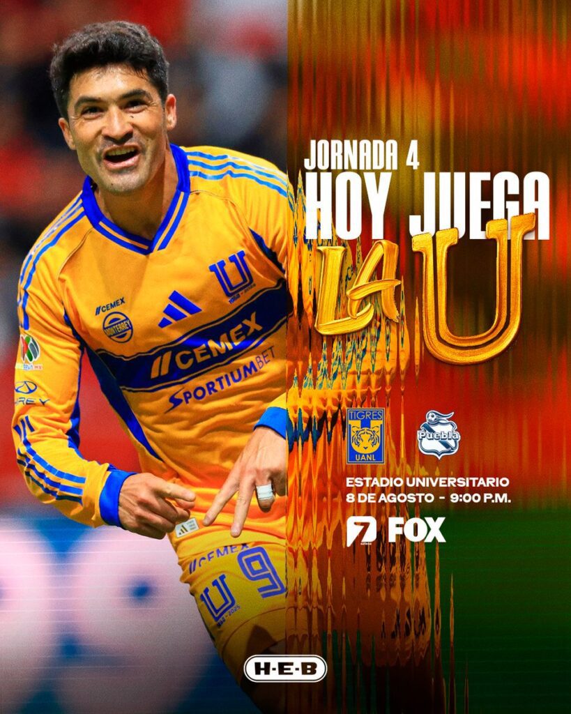 Tigres vs Puebla HOY: horario y canal para ver EN VIVO la J4 Apertura 2025