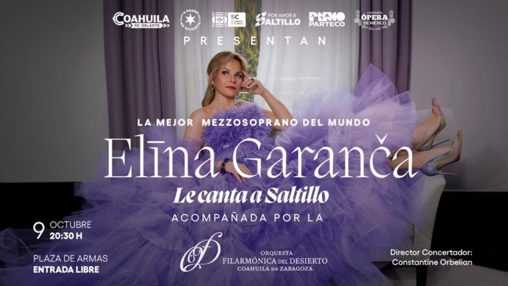 Concierto gratuito de Elīna Garanča en Saltillo: todos los detalles
