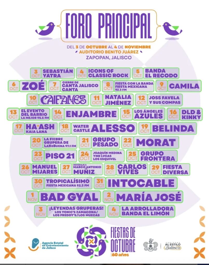 Este fin de semana inician las Fiestas de Octubre 2025 en Guadalajara. ¡No te la pierdas!