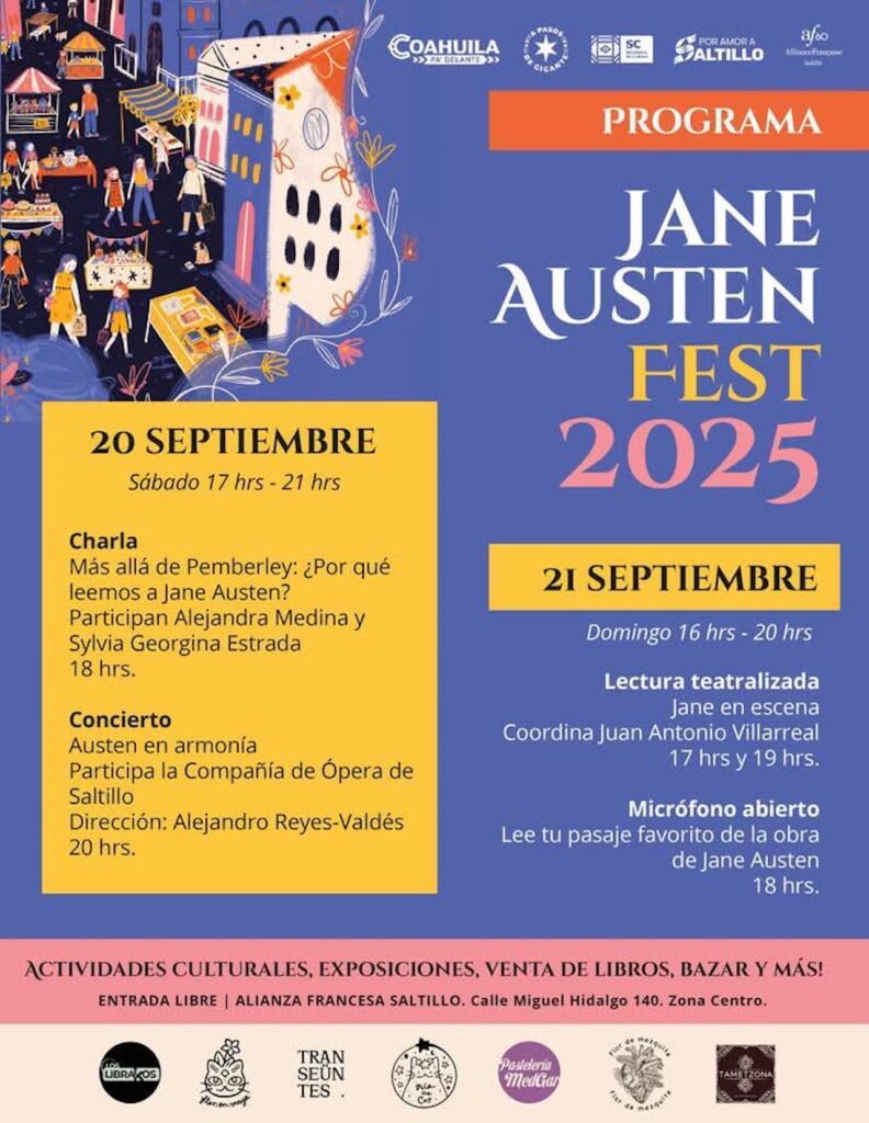 Así será el Jane Austen Fest 2025 en Saltillo: conferencias, bazar y actividades gratuitas