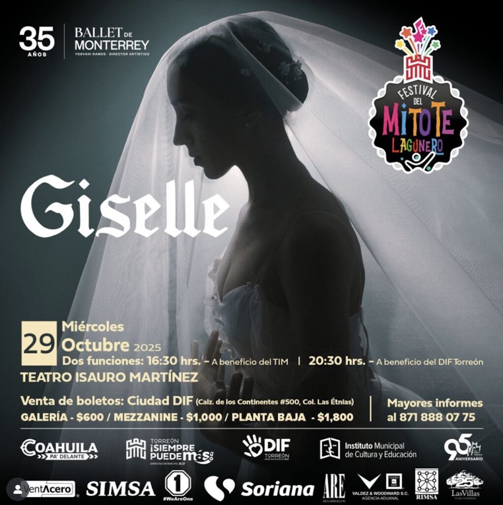 Giselle en Torreón: Ballet de Monterrey presentará su espectáculo en el Teatro Isauro Martínez