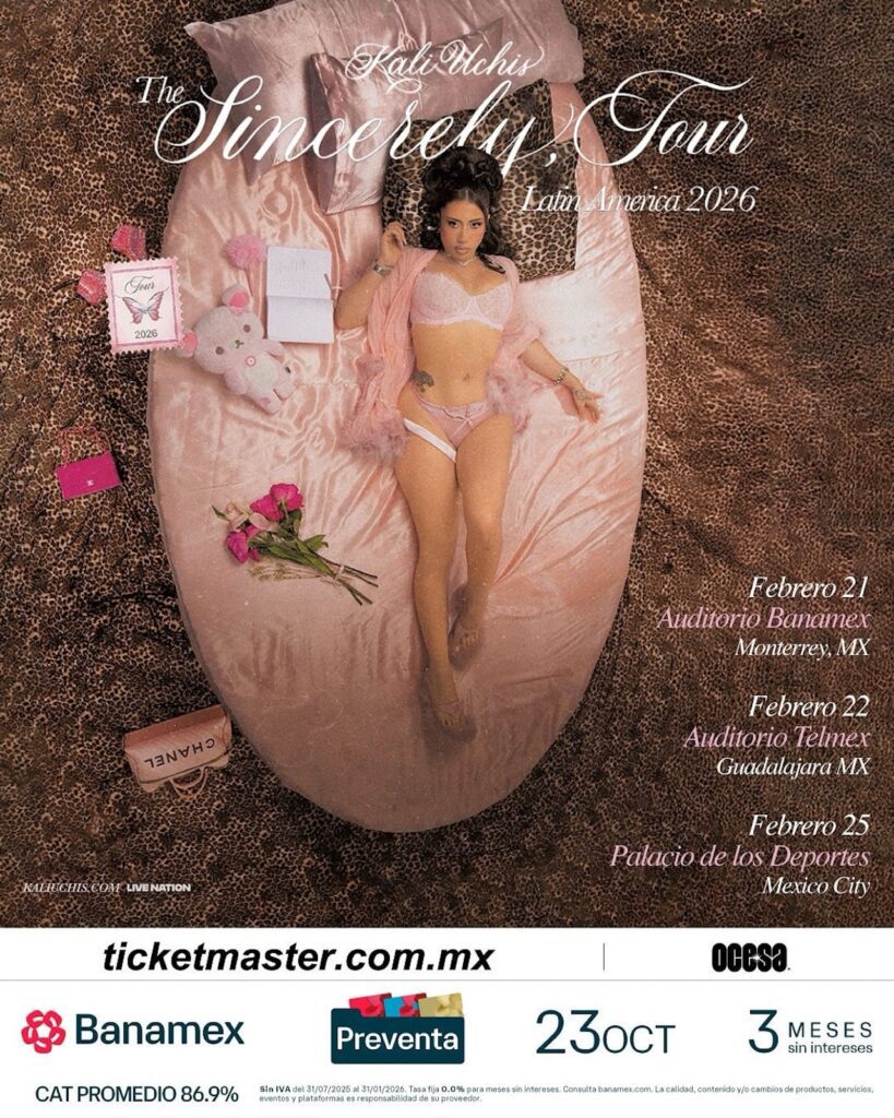 Kali Uchis, cantante norteamericana, confirmó un concierto en Guadalajara en 2026