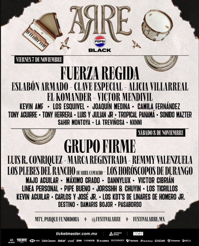 Todo sobre el Festival ARRE Pepsi Black 2025 en Monterrey