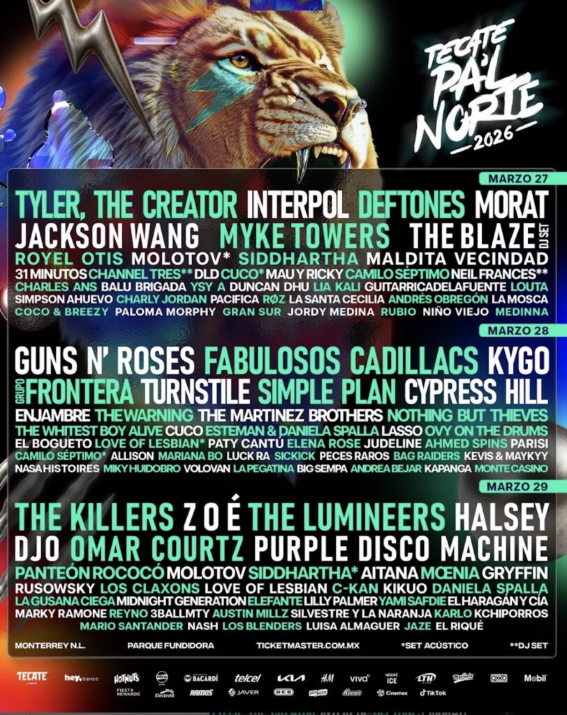 The Killers, Guns N’ Roses y Tyler, The Creator encabezan el Pa’l Norte 2026: así puedes conseguir tus boletos