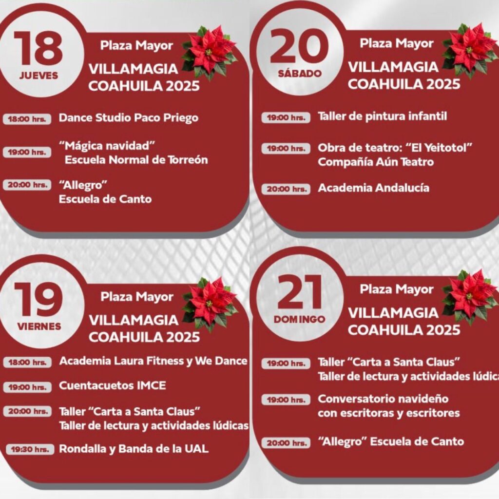 Villamagia Torreón 2025: actividades del 18 al 21 de diciembre