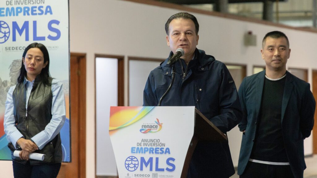 Esteban Villegas, gobernador de Durango, encabezó el anuncio de la instalación de MLS en Gómez Palacio.