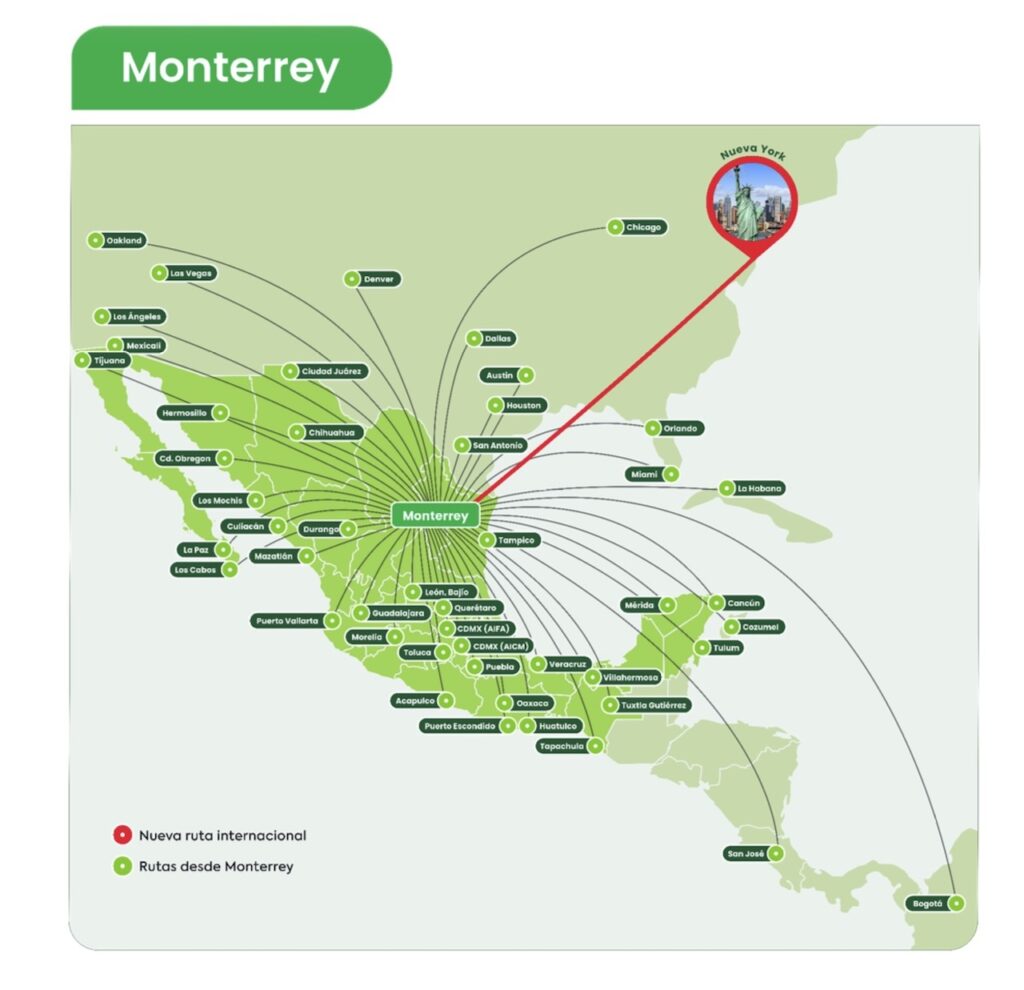 Viva enlaza Monterrey con Nueva York en temporada clave