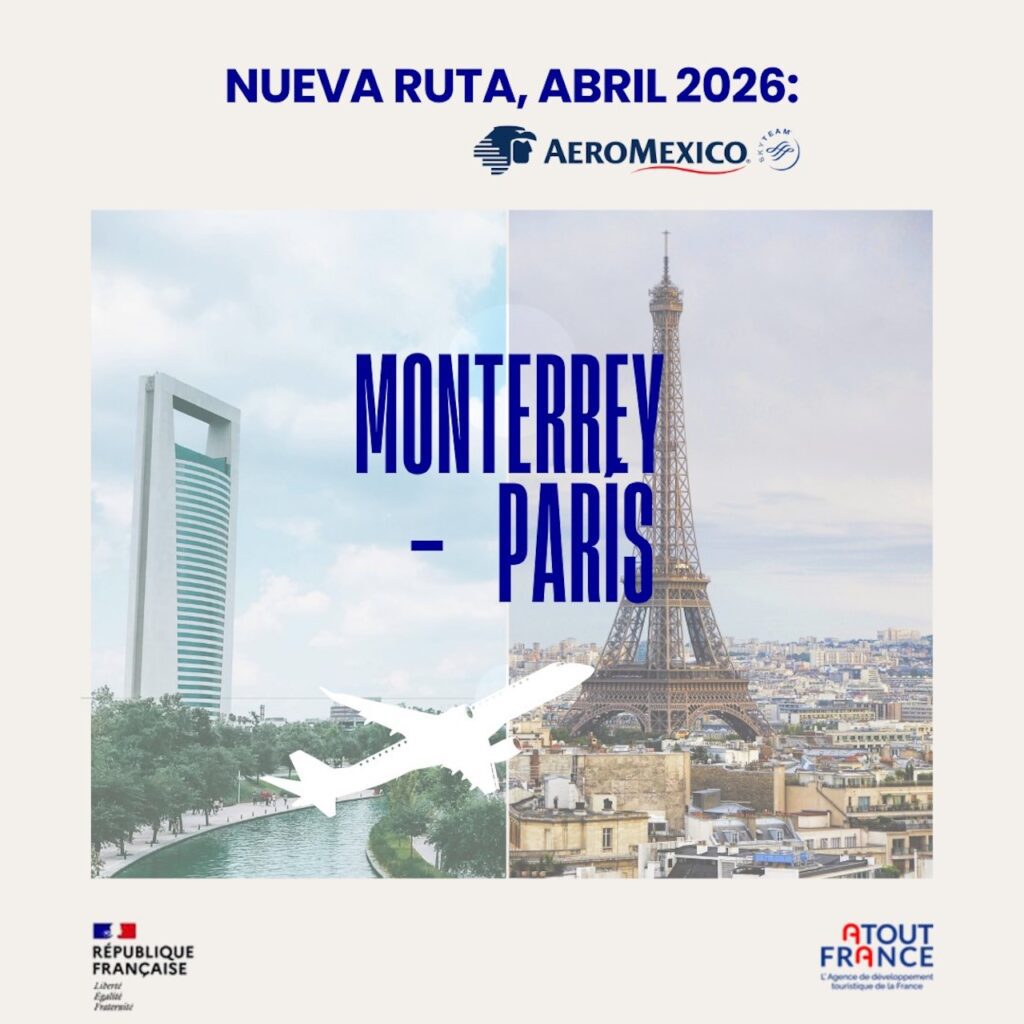 Nueva ruta Monterrey-París operará en abril 2026
