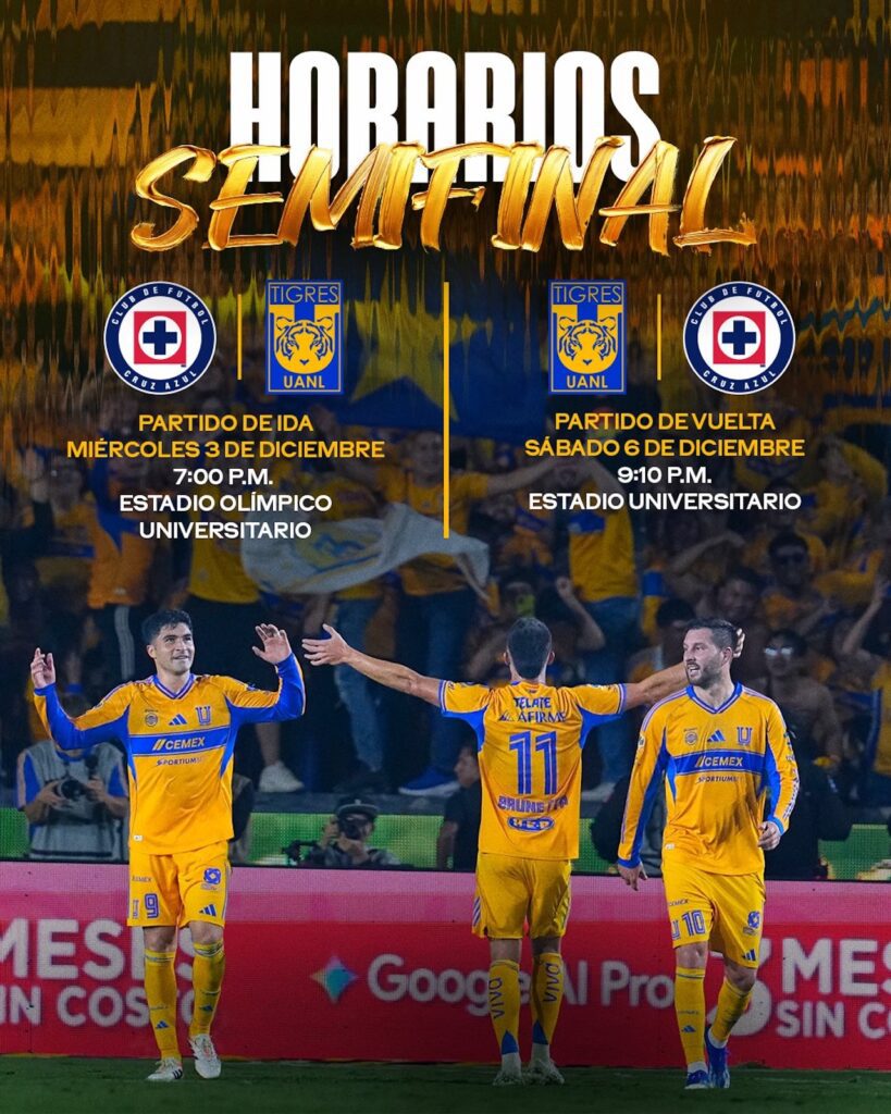Semifinal Liga MX 2025: Horario y canales para ver Cruz Azul vs Tigres UANL
