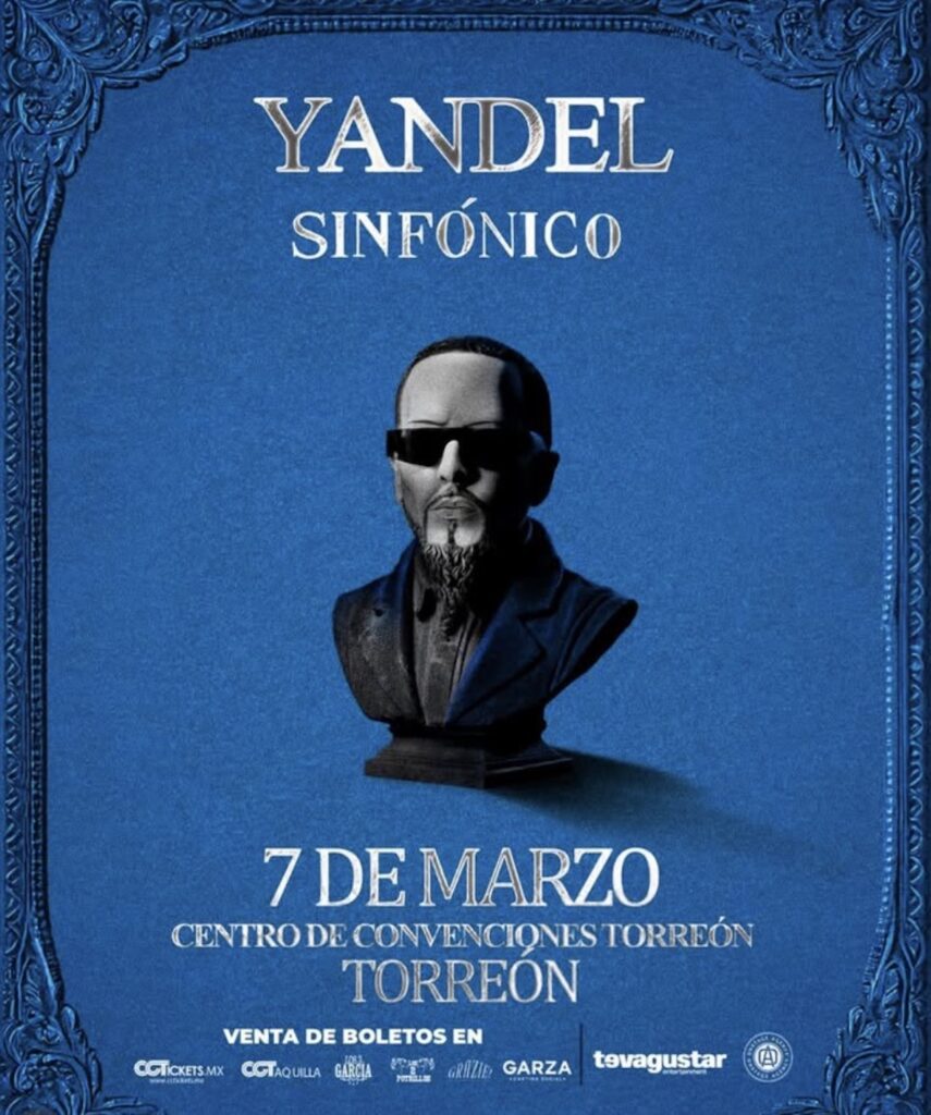 El Centro de Convenciones Torreón tendrá grandes eventos en 2026. Uno de los más esperados es el sinfónico de Yandel