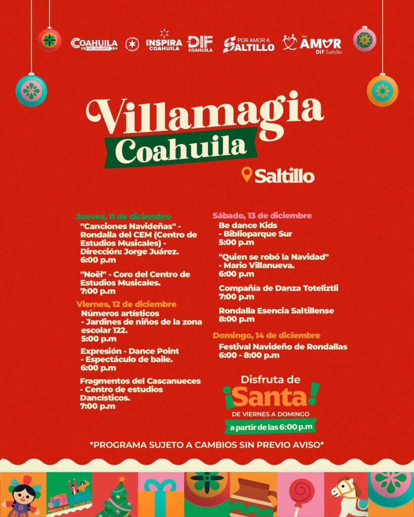 Actividades en Villamagia Saltillo este fin de semana