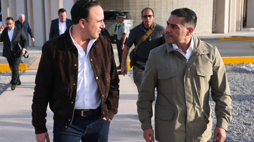 García Harfuch y Manolo Jiménez en su reunión en La Laguna