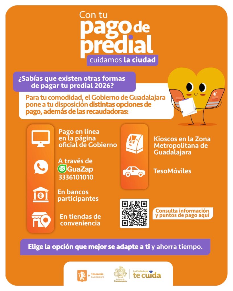 El Gobierno de Guadalajara confirmó que el predial 2026 se puede pagar vía WhatsApp