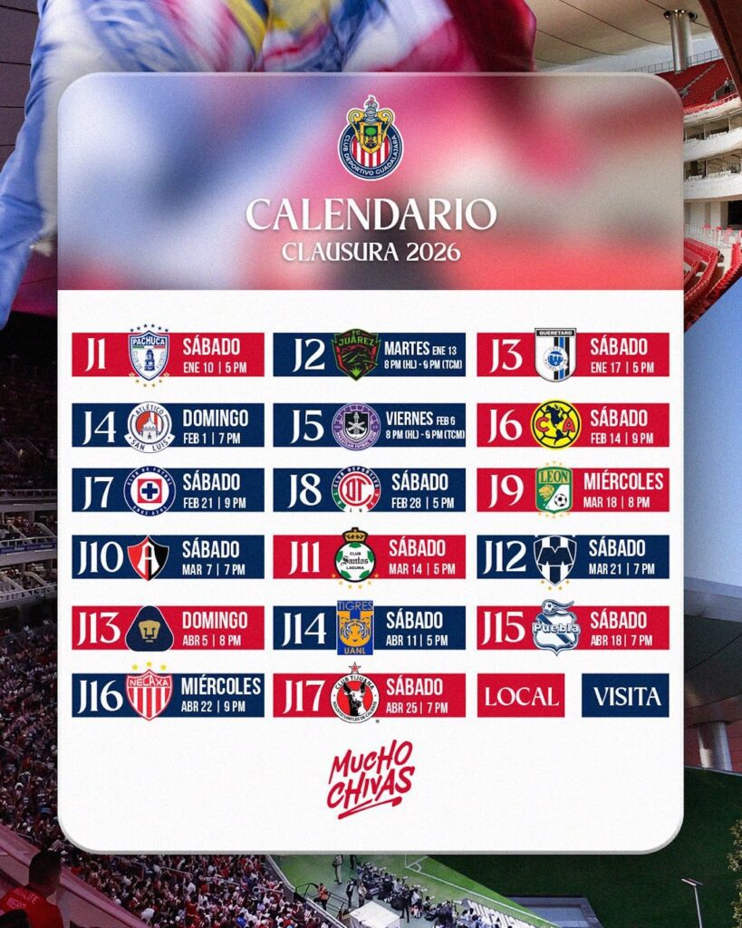 No te pierdas a Chivas de Guadalajara este mes de febrero