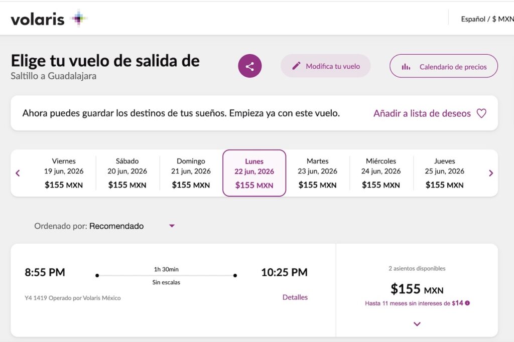 Volaris abre ruta Saltillo-Guadalajara