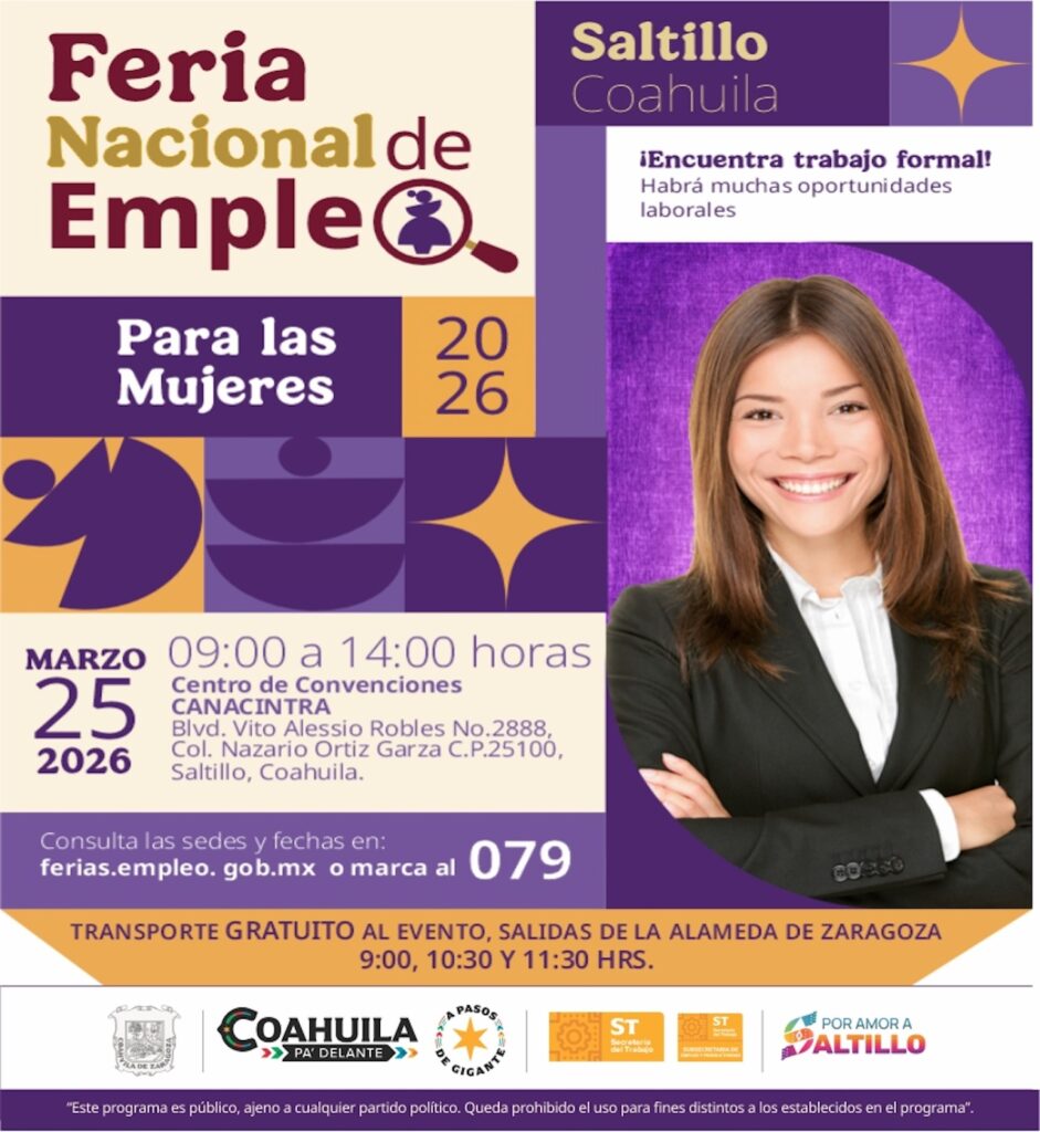 Más de 2 mil vacantes: Así será la Feria del Empleo en Saltillo