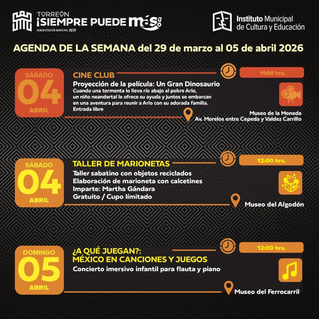 Descubre qué hacer en Torreón el fin de semana