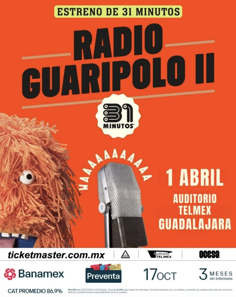 Abril 2026 en Guadalajara: No te pierdas este show de 31 Minutos
