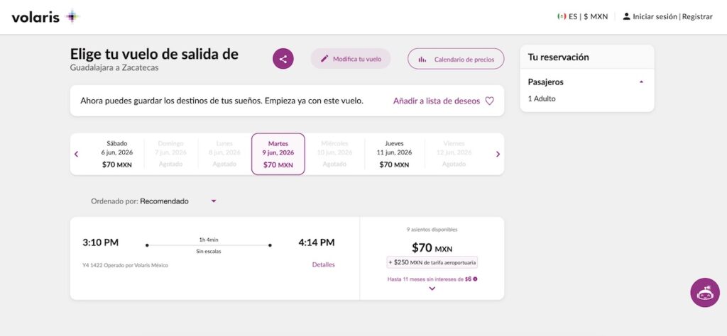 Nueva ruta aérea Guadalajara Zacatecas: Precios desde 70 pesos