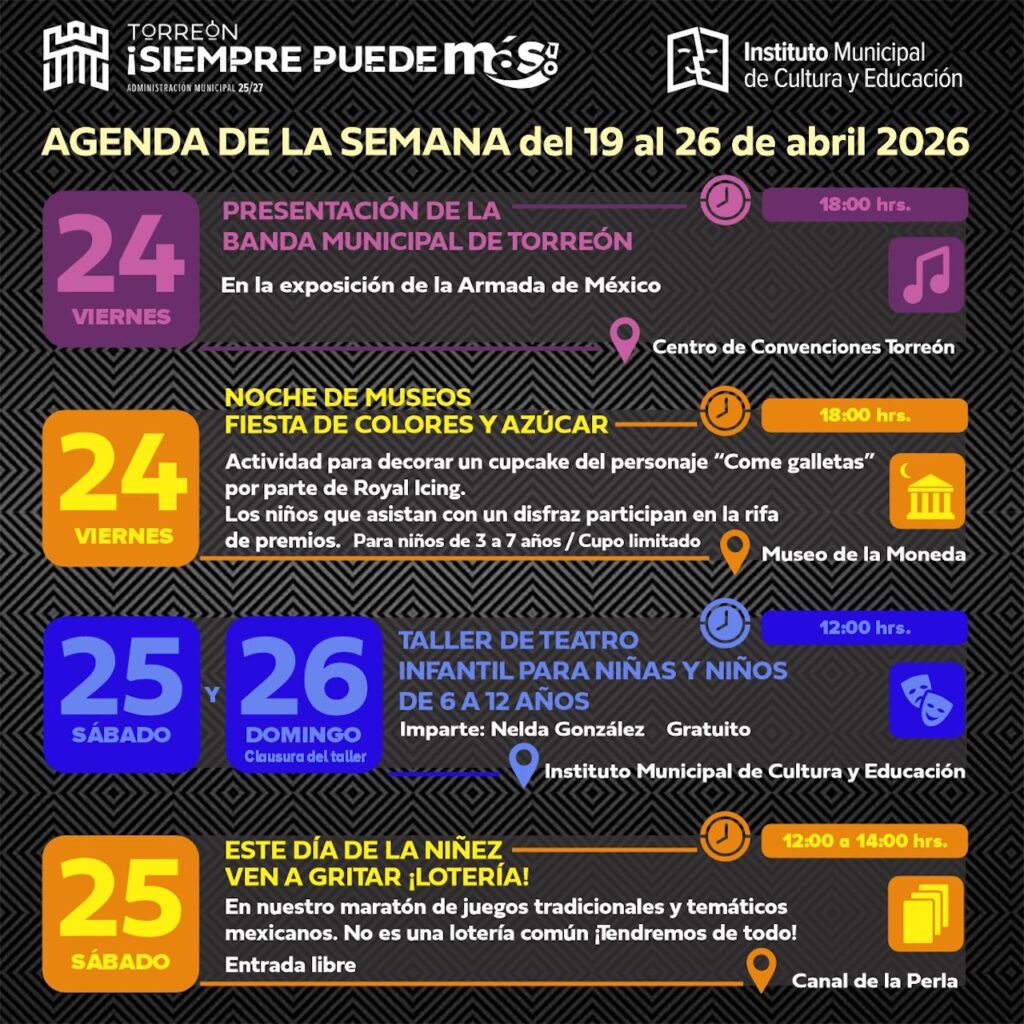 Torreón tendrá Noche de Museos el último fin de semana de abril