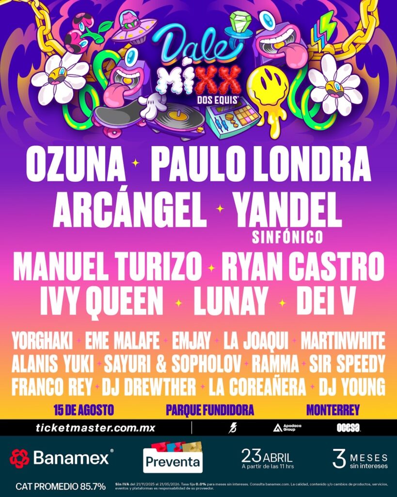 Lineup OFICIAL del Festival Dale Mixx 2026 en Monterrey