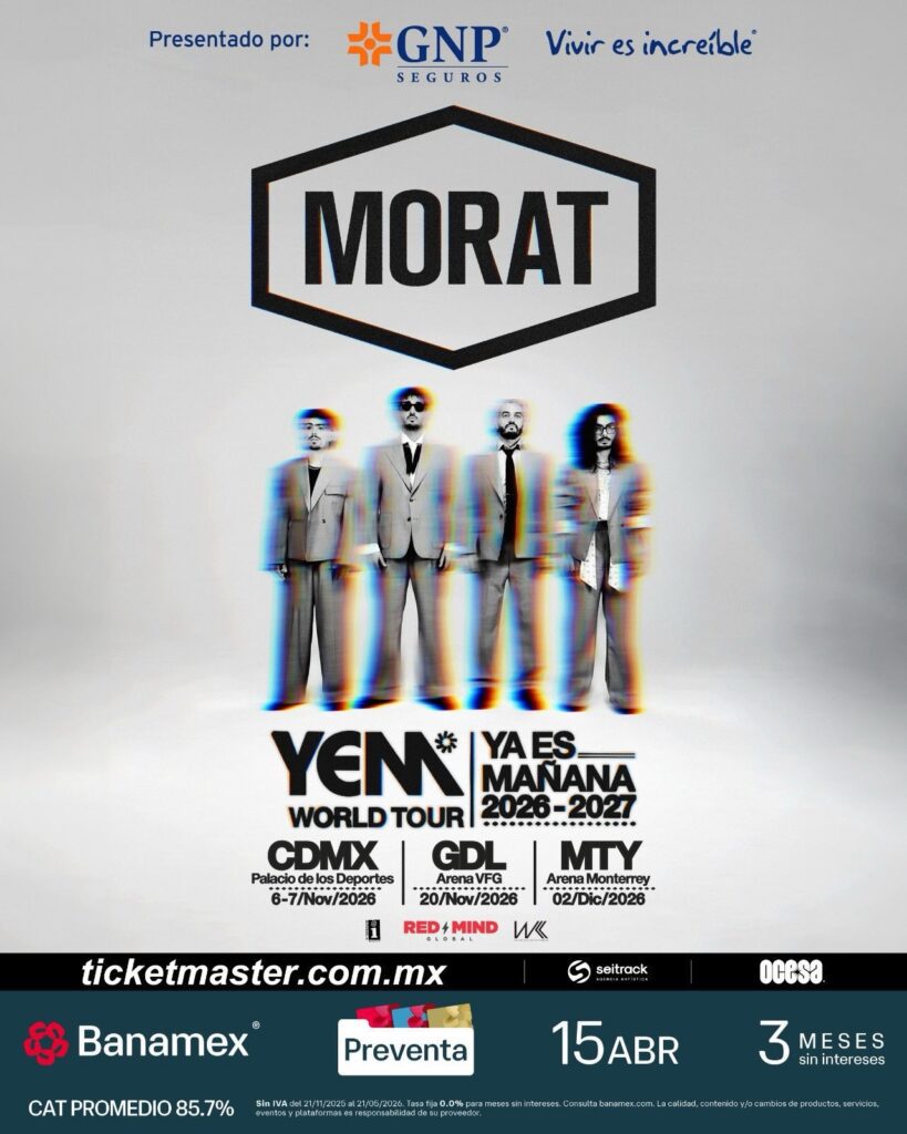 Morat regresa a Guadalajara: Consulta la fecha del concierto 2026 y venta de boletos