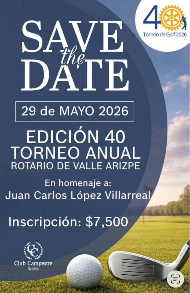Anuncian Torneo de Golf Rotario 2026 en Saltillo