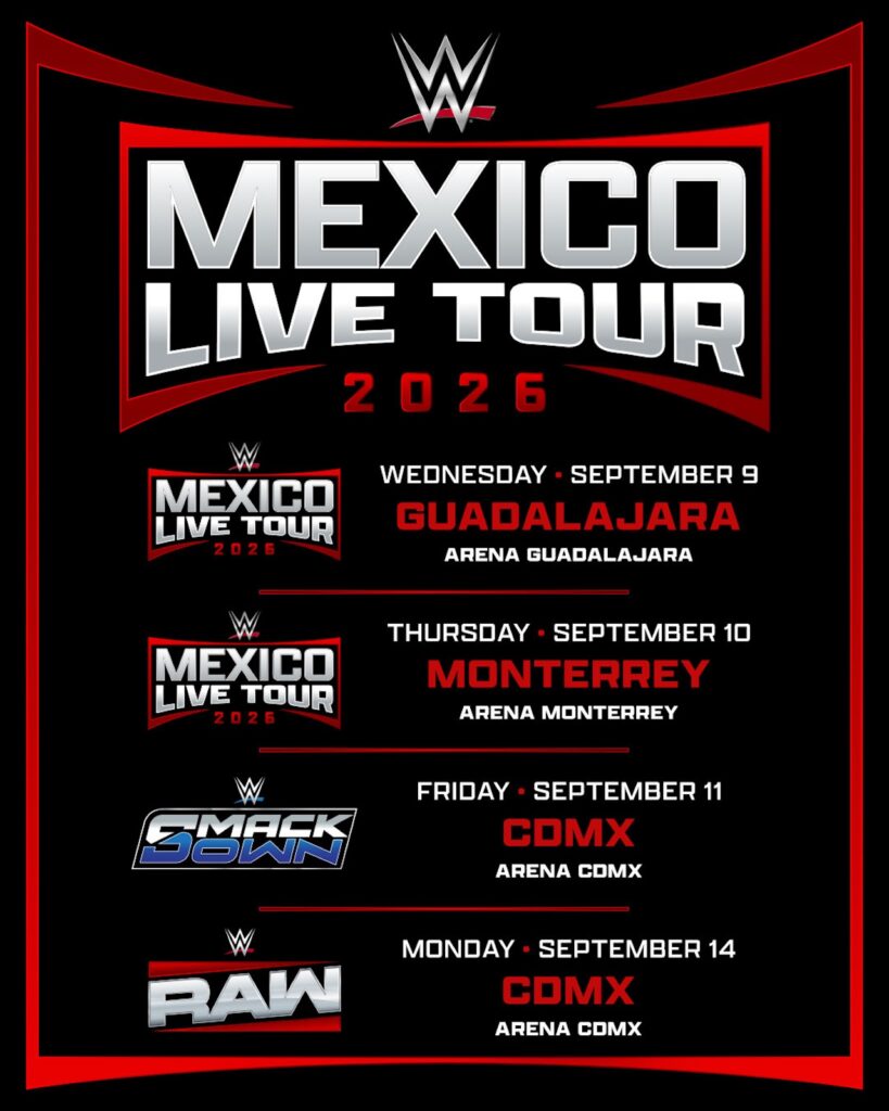 WWE confirma gira por México y una parada en Monterrey