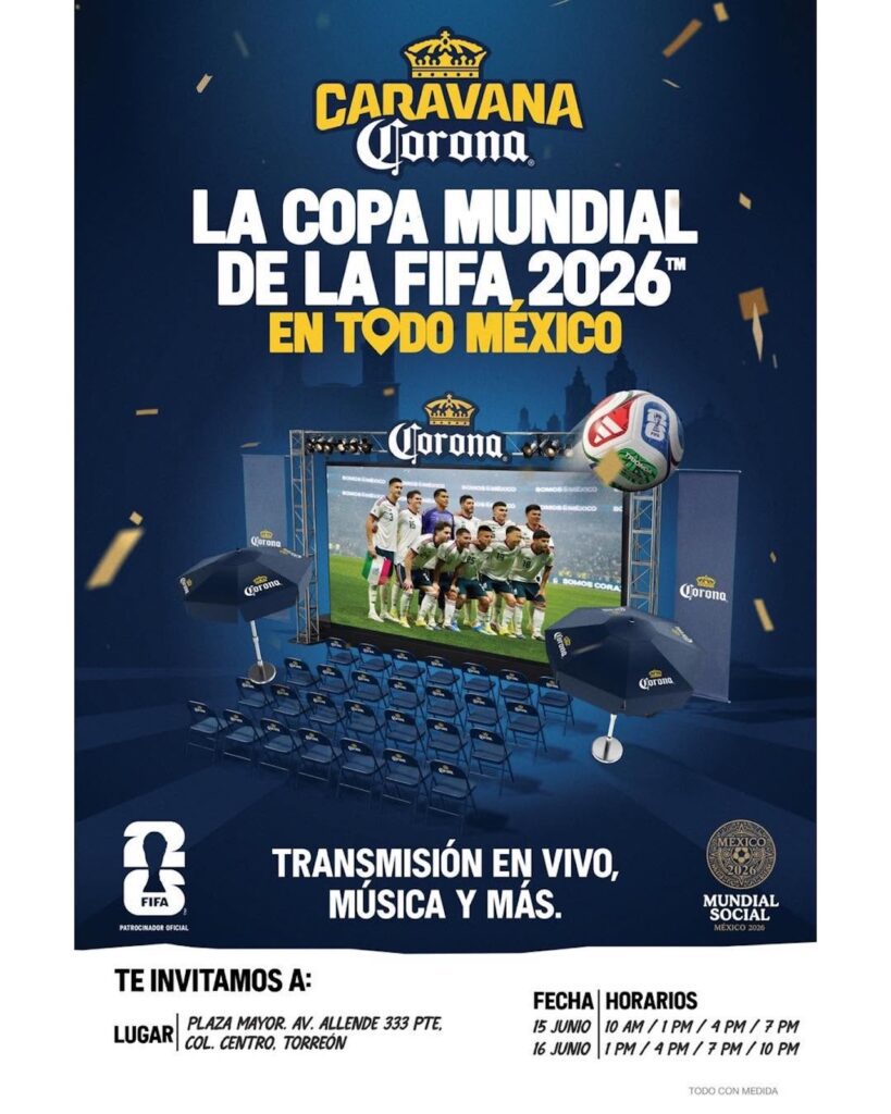 Caravana Corona Mundialista en Torreón: Fechas y partidos