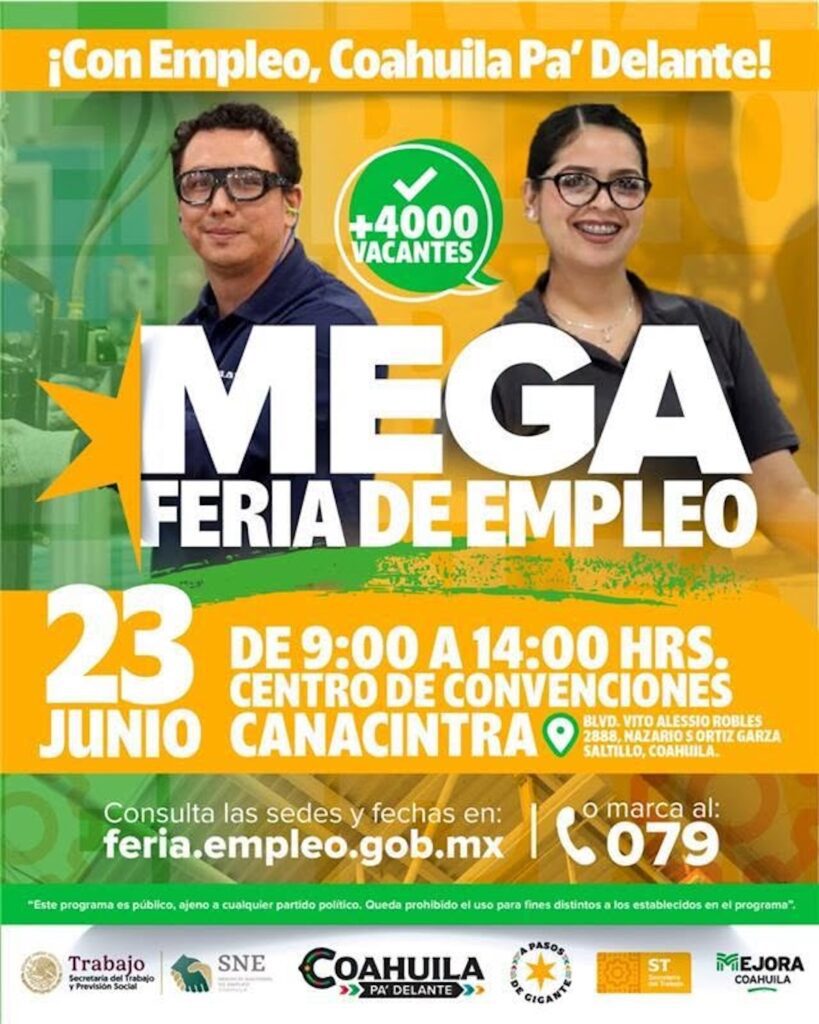¿Cuándo es la Feria del Empleo en Saltillo 2026? Todo lo que debes saber