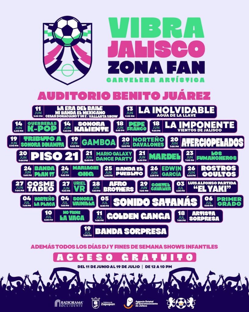 Los mejores eventos en Guadalajara del 26 al 28 de junio de 2026: No te pierdas el Vibra Jalisco Zona Fan