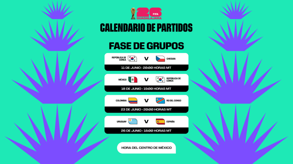 Estos son los siguientes partidos en el Estadio Guadalajara