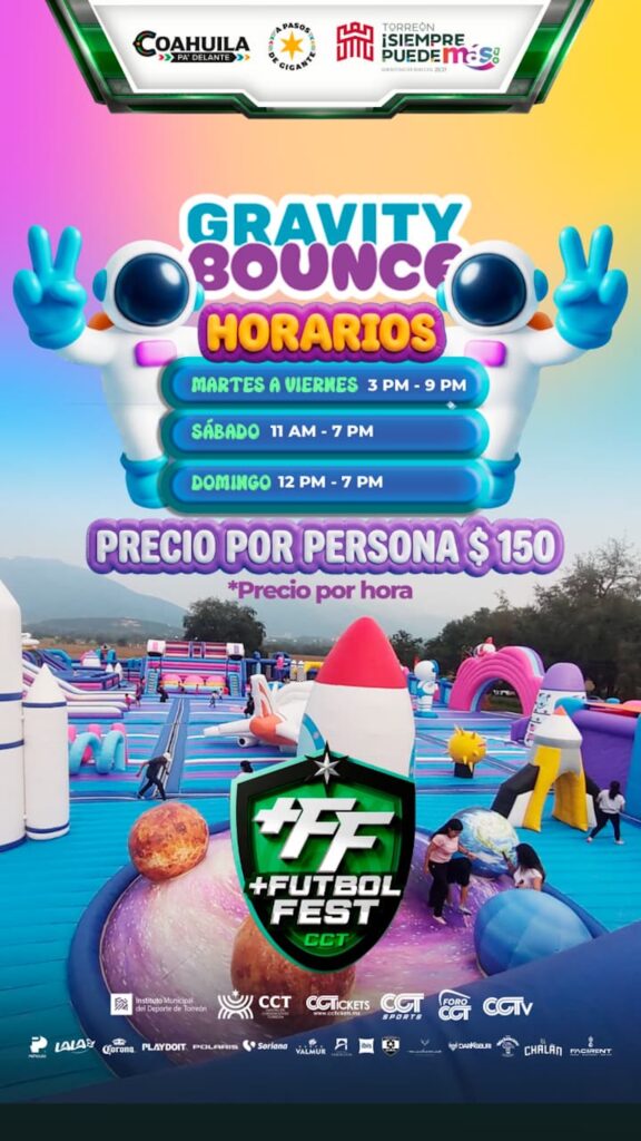 Gravity Bounce en el CCT: La nueva atracción familiar que promete adrenalina en Torreón